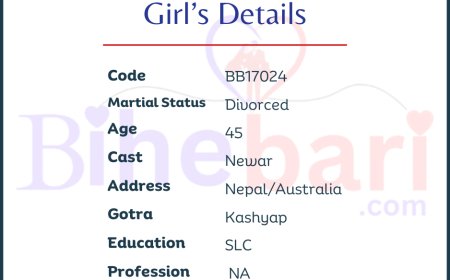 BB17024: नेपाल अष्ट्रेलिया आवत जावत गर्ने ४५ वर्षीय डिभोर्सड नेवार केटीलाई जीवनसाथी चाहियो ।
