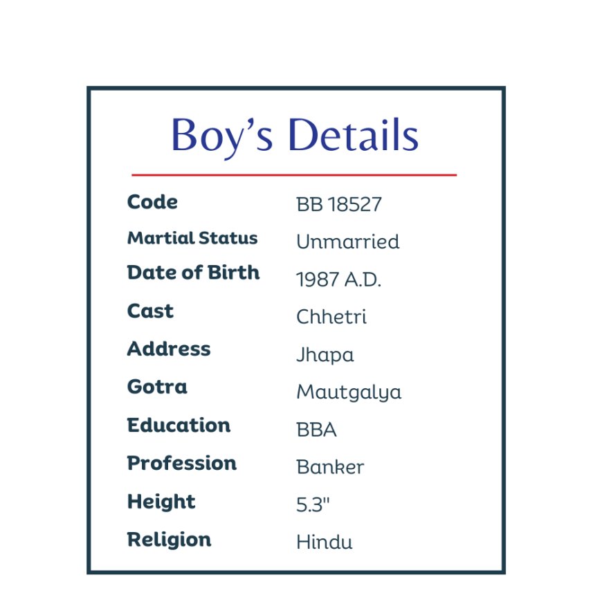 BB18527 From Nepal Searching for Life partner.